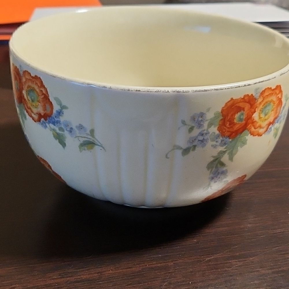 Vintage Hall superior quality orange poppy mixing bowl